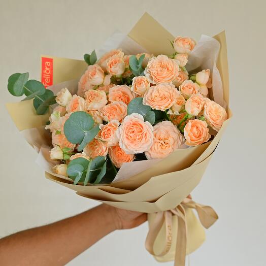 9 Orange Spray Roses Bouquet