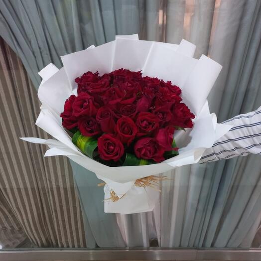 Crimson Delight Red Roses Bouquet