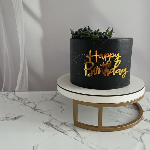 Black cake "Happy birthday"