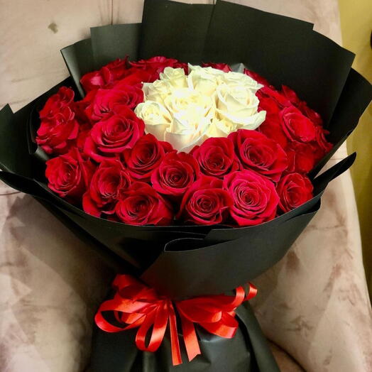 Valentine s Red and White Rose Bouquet