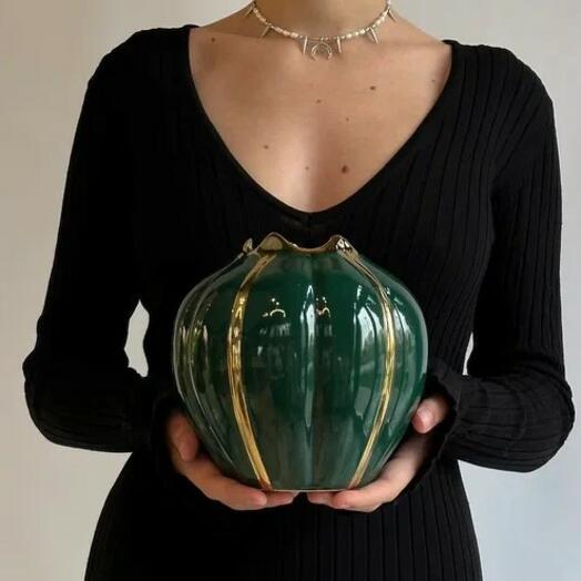 "Green Ceramic Vase"