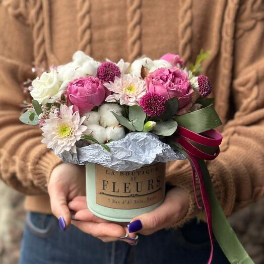 Композиция с пионовидной розой «Для тебя»