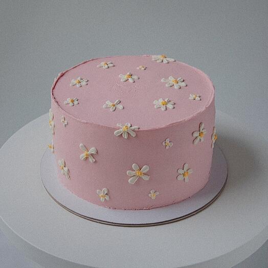 Торт на 1 кг с ромашками маме