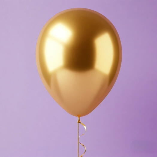 Латекс шар гелий 30см, золото, хром. Latex ballon helium 30sm gold metal
