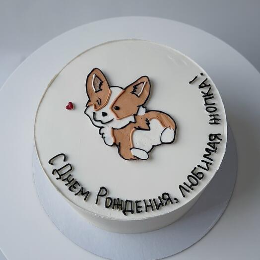 1 kg cake "Happy Birthday, my beloved ass" with corgi