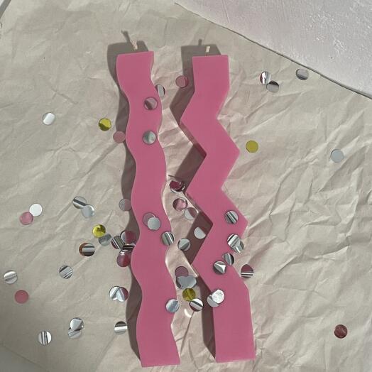 Набор розовых свечей ·S8·