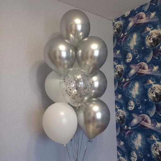 Фонтан Серебро из 10 шаров
