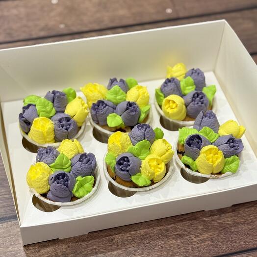 Капкейки «Тюльпаны» 6 шт