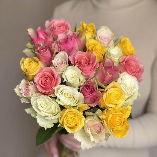 25 роз Кения микс
