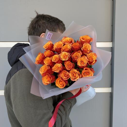 Яркие розы | 23 шт