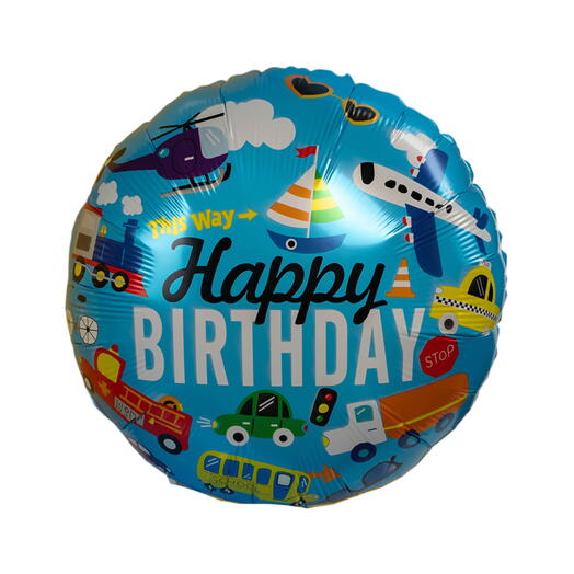 Воздушный шар Happy гелий Birthday транспорт детский. Helium balloon transport Happy Birthday