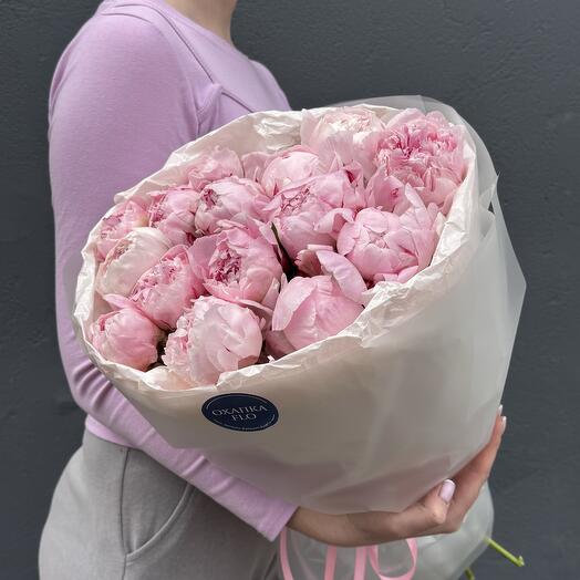 Букет пионов, 15 штук