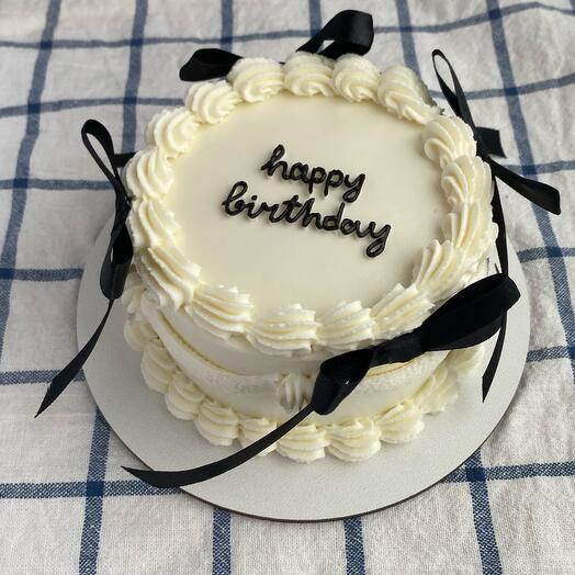 Бенто торт в стиле ламбет на день рождения «happy birthday»