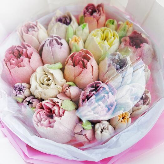 Букет из зефирных цветов. 🌷🌷🌷Для подарка