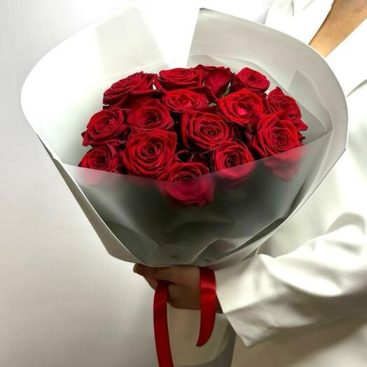 Красная роза в упаковке 15 штук