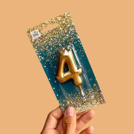 Свеча цифра 4 для торта