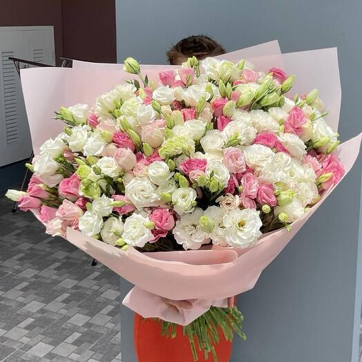 Хит 💖 большой букет из эустомы и кустовой розы