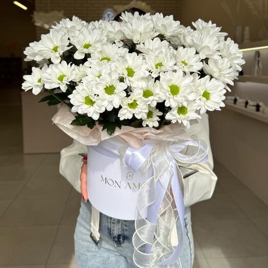 Цветы в коробке ромашки