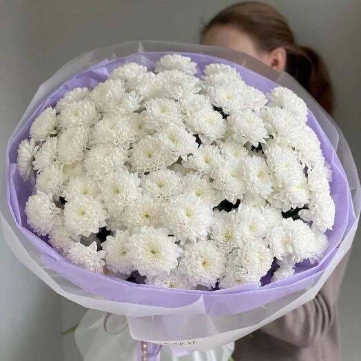 Большой букет из хризантем