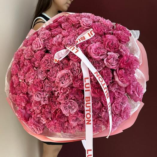 Букет "101 пионовидных роз Country Blue"