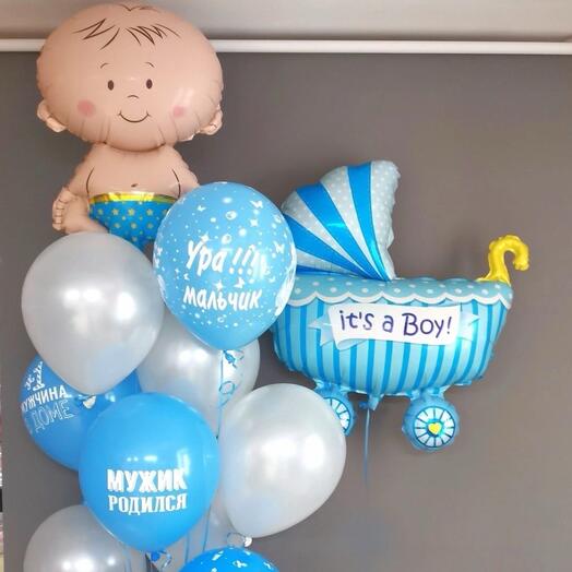 Композиция на выписку малыш и коляска