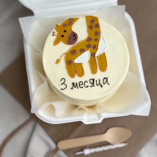 Бенто торт для ребенка на 1 месяц 3 месяца полгодика годик для мальчика для девочки с жирафом