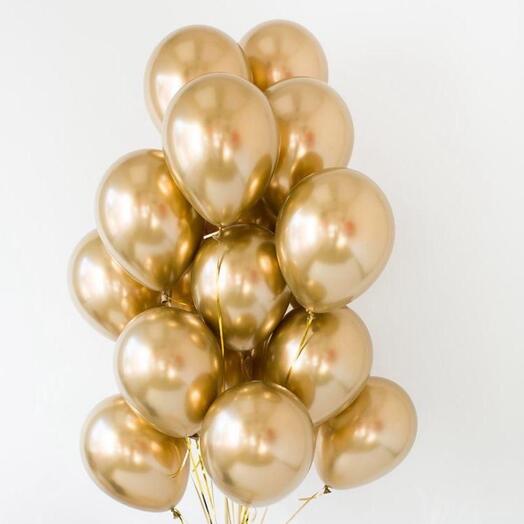 18 шаров хром золото