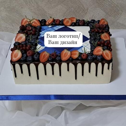 Торт с вашим логотипом/надписью