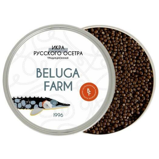 Чёрная икра русского осетра (традиционный метод) 200г, ст/б