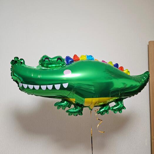 Воздушный шар фигура зеленый Крокодильчик-1шар