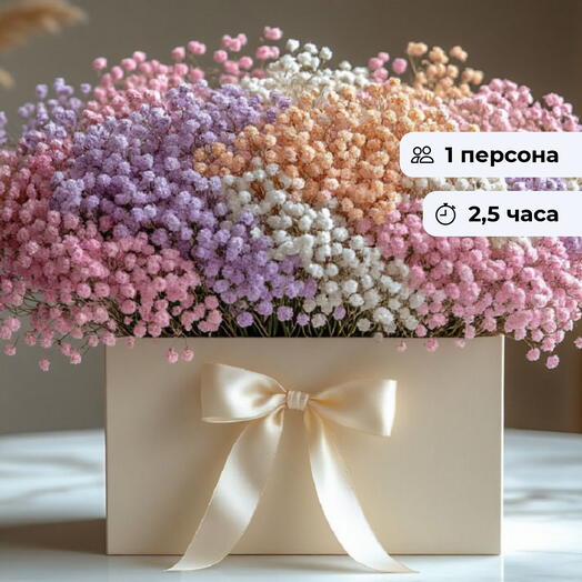 Летящая нежность.  Мастер-класс по цветочной композиции из гипсофилы