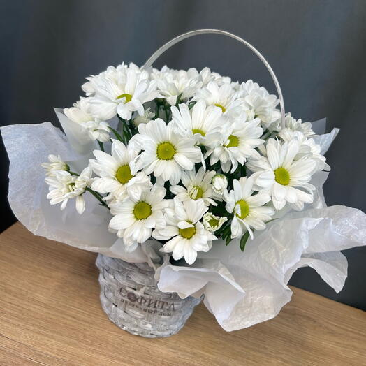 Корзинка с ромашками