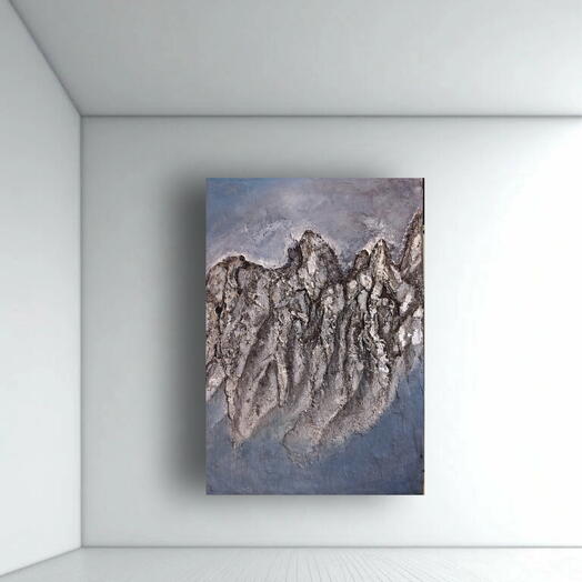 Картина в интерьер фактурная абстрактный пейзаж Крылья снегов