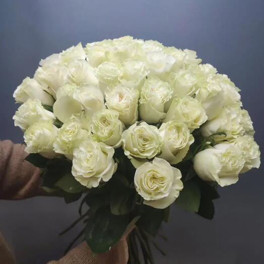 Монобукет из 51 белой розы