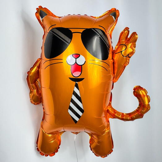 Воздушный шар гелий рыжий кот. Helium balloon Orange car cool