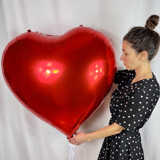 Воздушный шар сердце красное ULTRA BIG 90см. Helium balloon red heart ULTRA BIG