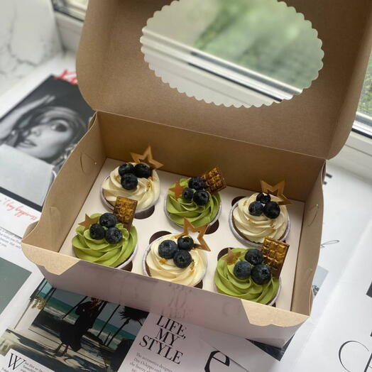 Капкейки 6 шт на 23 февраля