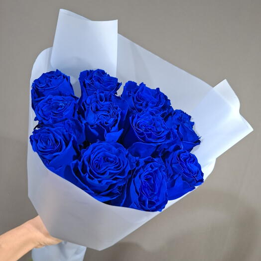 Монобукет из 11 синих роз💙