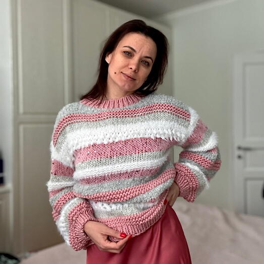 Свитер разнофактурный