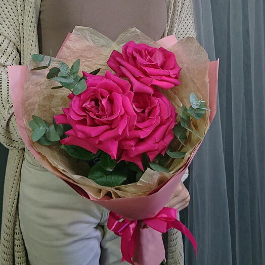 Букет из розовых французских роз 🌹