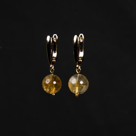 Серьги Мята Цитрин 14K (EAR1141)