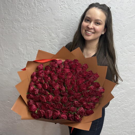 Букет из 101 красной розы «Океан любви»