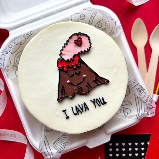 Бенто торт любимой любимому на 14 февраля влюбленный вулкан «I Lava you»