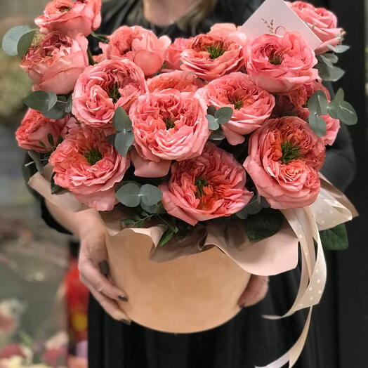 Цветы в коробке Мандарина Экспрешн