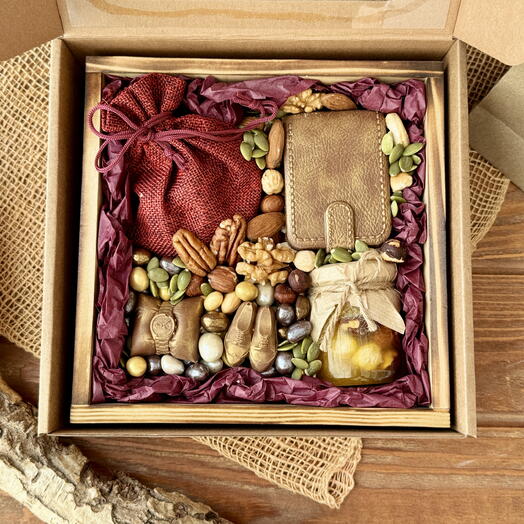 Чайный мужской набор в деревянном ящике