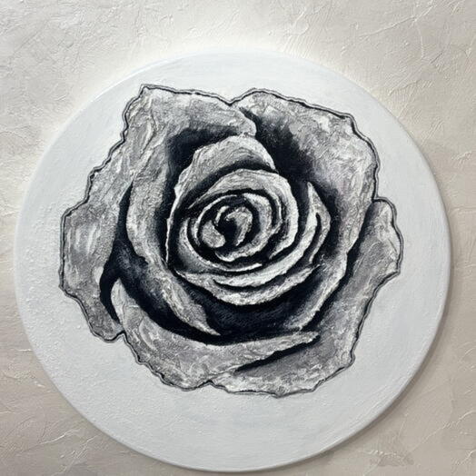 Роза в серебре Rose in Silver 40см