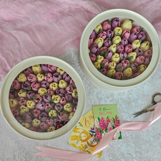 Зефирные тюльпаны, цветы из зефира