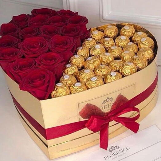 Ferrero Rocher with perfect red roses