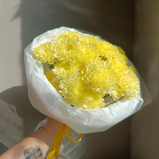 5 жёлтых хризантем ️💛
