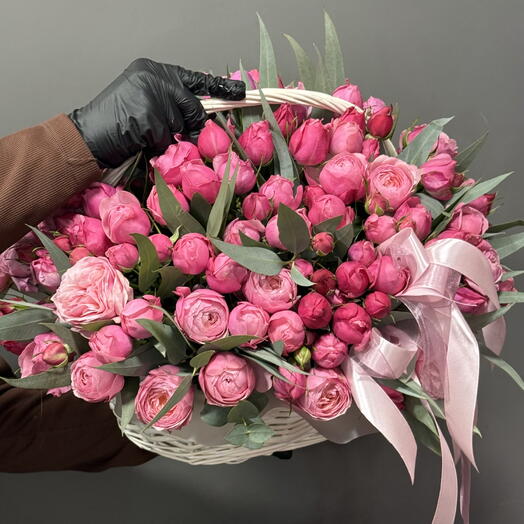 Корзина с цветами Силва Пинк